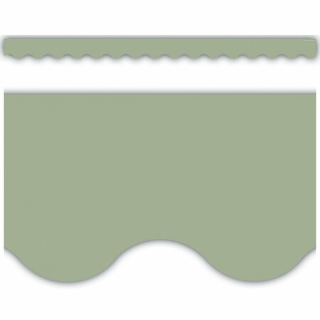 TEACHER CREATED RESOURCES Sage Green Scalloped Border Trim, 72PK 7184